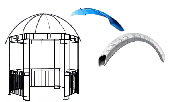 Купольная металлическая крыша беседки