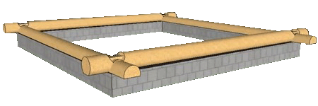 Одноуровневый фундамент беседки из сруба