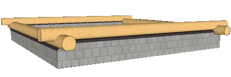 Разноуровневый (двухуровневый) фундамент беседки из бревна