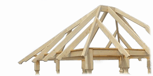 каркас стропильных ног крыши беседки