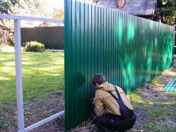 Забор из профнастила своими руками чертежи фото